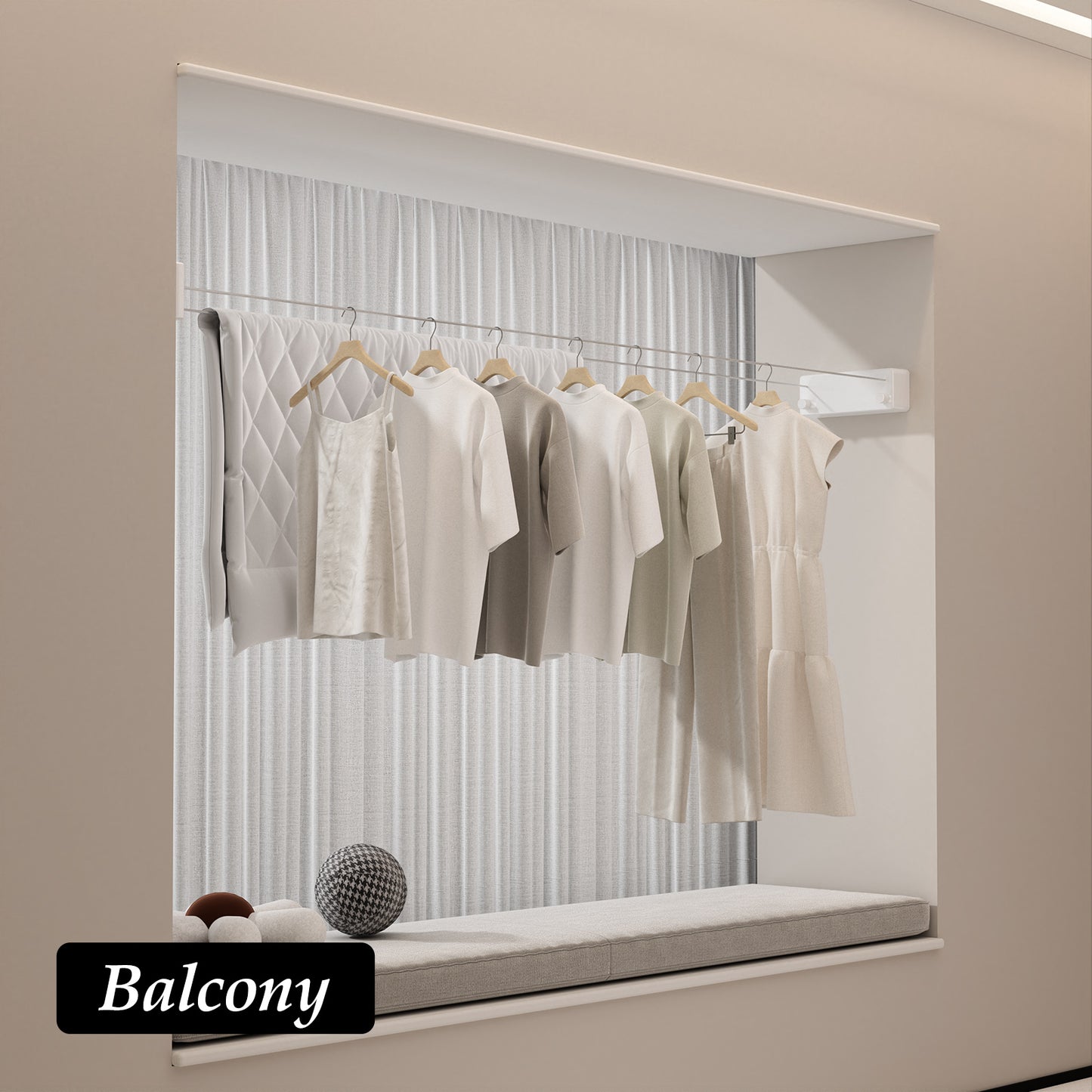 Danpoo Retractable Clothesline Indoor/Outdoor, Double Lines for Hanging Clothes with 13.8 Ft Steel Wire, Laundry Drying Line