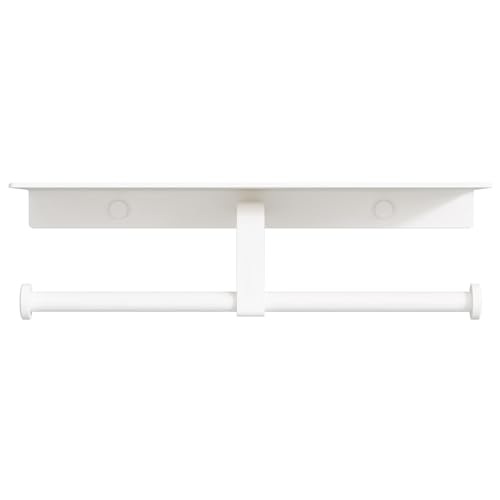 Danpoo Toilet Paper Toilet Holder with Shelf, Adhesive Toilet Paper Holder Wall Mount, Tissue Holder for Bathroom, Double Roll Commercial Toilet Paper Dispenser