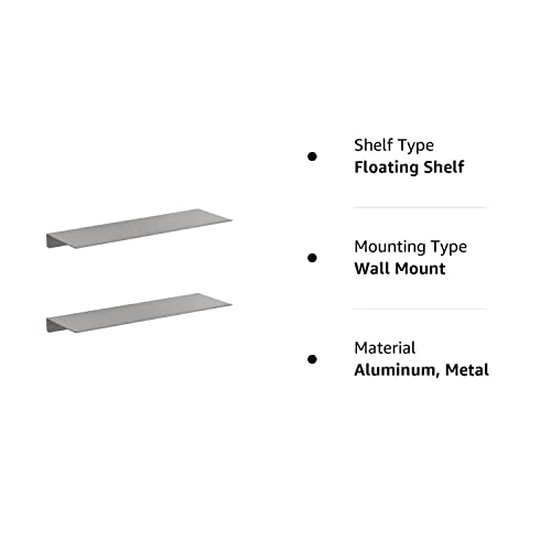 Danpoo Black Floating Shelves for Wall Storage, Metal Wall Shelves for Living Room, Bathroom, Kitchen, 12” Small Display Shelves for Collectibles(2 PCS)