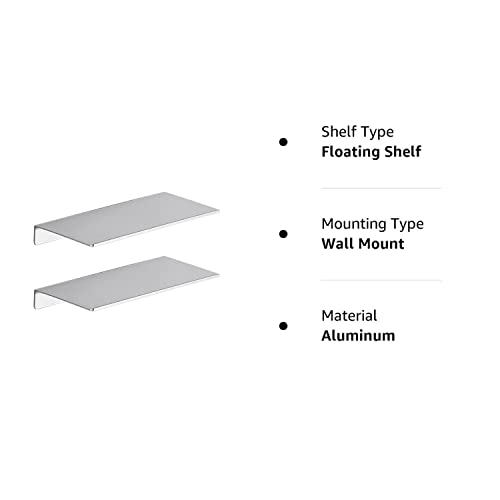 Danpoo Black Floating Shelves for Wall Storage, Metal Wall Shelves for Living Room, Bathroom, Kitchen, 12” Small Display Shelves for Collectibles(2 PCS)