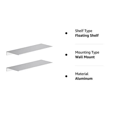 Danpoo Black Floating Shelves for Wall Storage, Metal Wall Shelves for Living Room, Bathroom, Kitchen, 12” Small Display Shelves for Collectibles(2 PCS)
