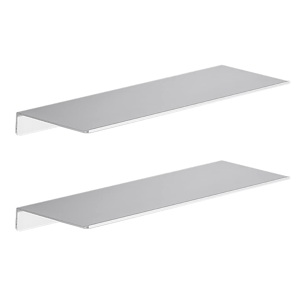 Danpoo Black Floating Shelves for Wall Storage, Metal Wall Shelves for Living Room, Bathroom, Kitchen, 12” Small Display Shelves for Collectibles(2 PCS)