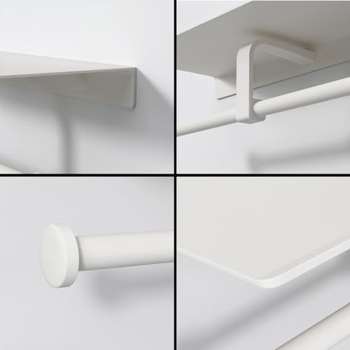 Danpoo Toilet Paper Toilet Holder with Shelf, Adhesive Toilet Paper Holder Wall Mount, Tissue Holder for Bathroom, Double Roll Commercial Toilet Paper Dispenser
