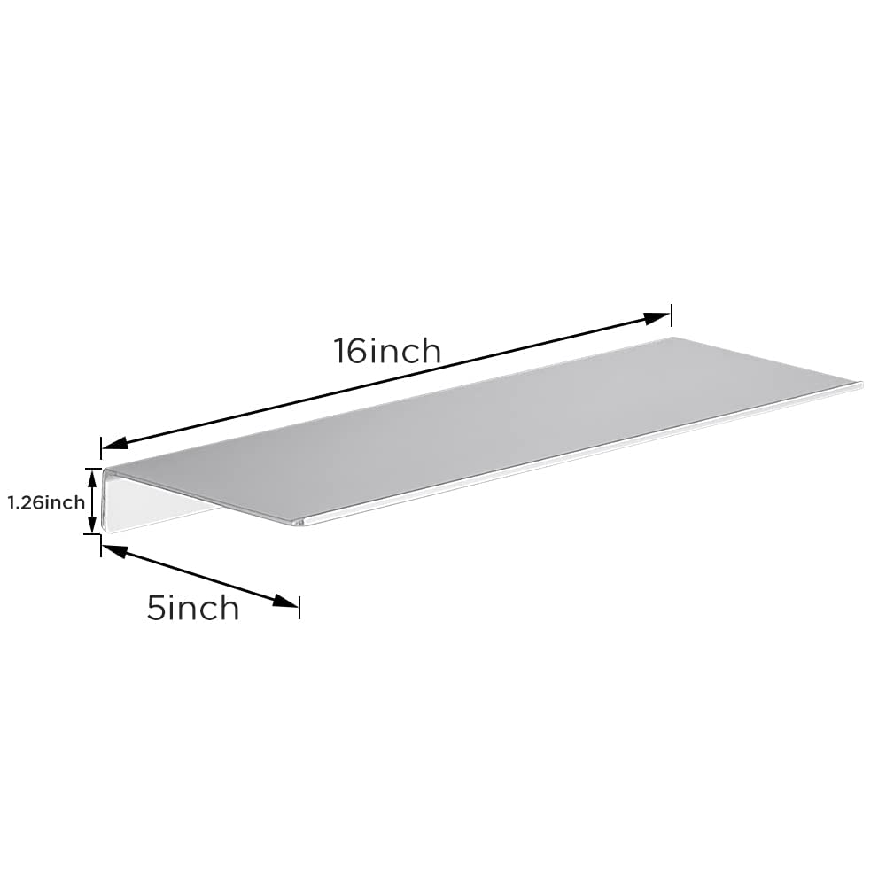Danpoo Black Floating Shelves for Wall Storage, Metal Wall Shelves for Living Room, Bathroom, Kitchen, 12” Small Display Shelves for Collectibles(2 PCS)