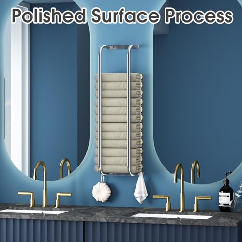 Danpoo Towel Racks for Bathroom, Wall Towel Rack for Rolled Towels, Bathroom Towel Storage, Stainless Steel