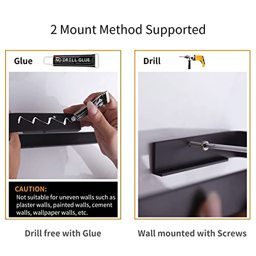 Danpoo Bathroom Wall Shelf, Floating Shelf for Bathroom Wall Storage, Glass Bathroom Shelf Organizer Wall Mounted