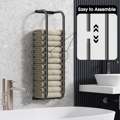 Danpoo Towel Racks for Bathroom, Wall Towel Rack for Rolled Towels, Bathroom Towel Storage, Stainless Steel