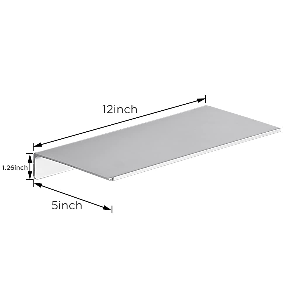 Danpoo Black Floating Shelves for Wall Storage, Metal Wall Shelves for Living Room, Bathroom, Kitchen, 12” Small Display Shelves for Collectibles(2 PCS)