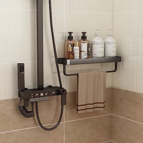 Danpoo Bathroom Wall Shelf, Floating Shelf for Bathroom Wall Storage, Glass Bathroom Shelf Organizer Wall Mounted