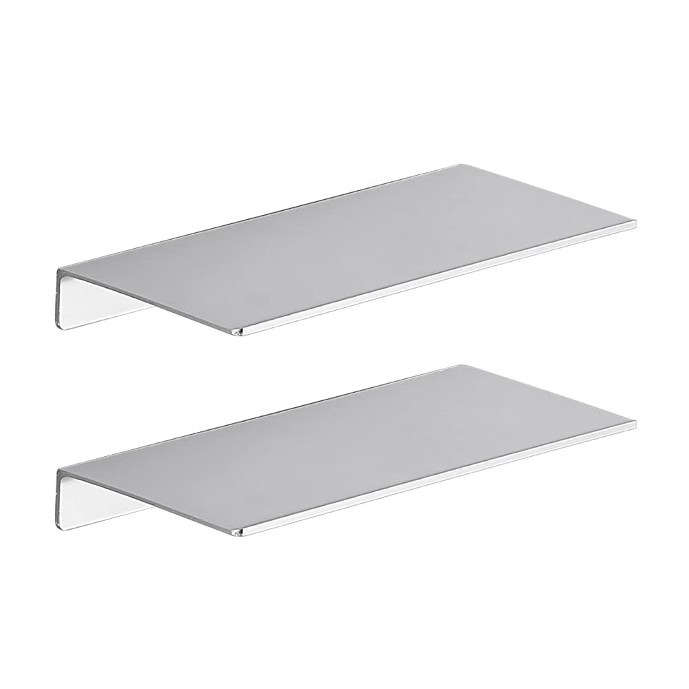 Danpoo Black Floating Shelves for Wall Storage, Metal Wall Shelves for Living Room, Bathroom, Kitchen, 12” Small Display Shelves for Collectibles(2 PCS)