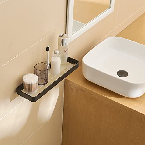 Danpoo Bathroom Wall Shelf, Floating Shelf for Bathroom Wall Storage, Glass Bathroom Shelf Organizer Wall Mounted