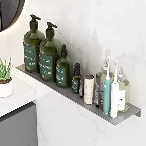 Danpoo Floating Shelf, Metal Wall Shelf for Bathroom/Living Room/Kitchen/Bedroom, Display Shelf for Collectibles