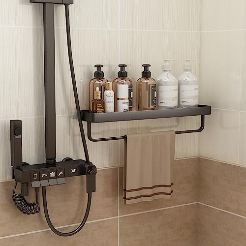 Danpoo Bathroom Wall Shelf, Floating Shelf for Bathroom Wall Storage, Glass Bathroom Shelf Organizer Wall Mounted
