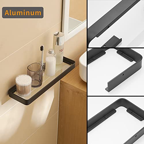 Danpoo Bathroom Wall Shelf, Floating Shelf for Bathroom Wall Storage, Glass Bathroom Shelf Organizer Wall Mounted
