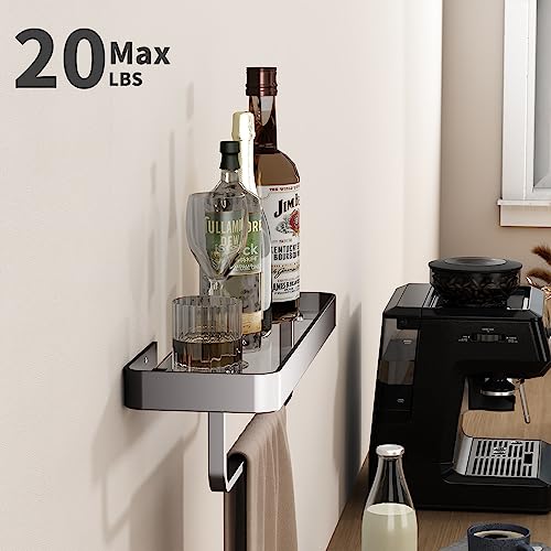 Danpoo Bathroom Wall Shelf, Floating Shelf for Bathroom Wall Storage, Glass Bathroom Shelf Organizer Wall Mounted