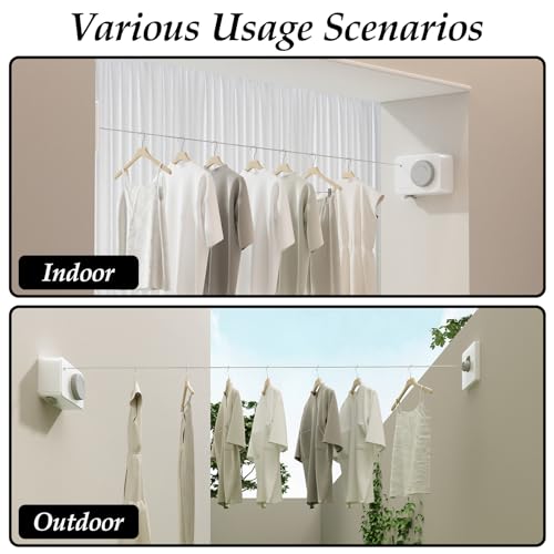 Danpoo Indoor Clothesline Retractable Laundry Line Clothes Drying Line Retractable Clothesline