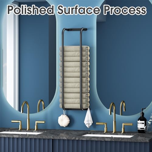 Danpoo Towel Racks for Bathroom, Wall Towel Rack for Rolled Towels, Bathroom Towel Storage, Stainless Steel