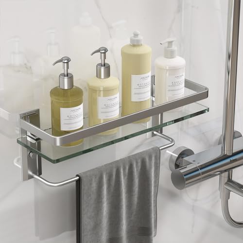Danpoo Bathroom Shelves Wall Mount, Tempered Glass Floating Shelves