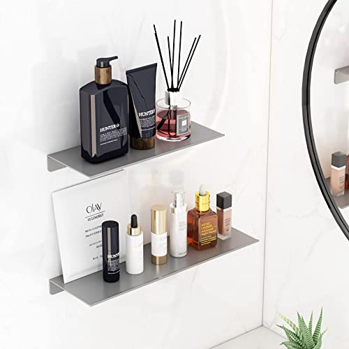 Danpoo Floating Shelf, Metal Wall Shelf for Bathroom/Living Room/Kitchen/Bedroom, Display Shelf for Collectibles