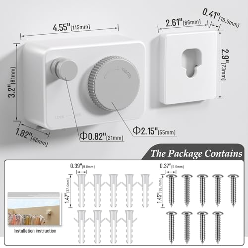 Danpoo Indoor Clothesline Retractable Laundry Line Clothes Drying Line Retractable Clothesline