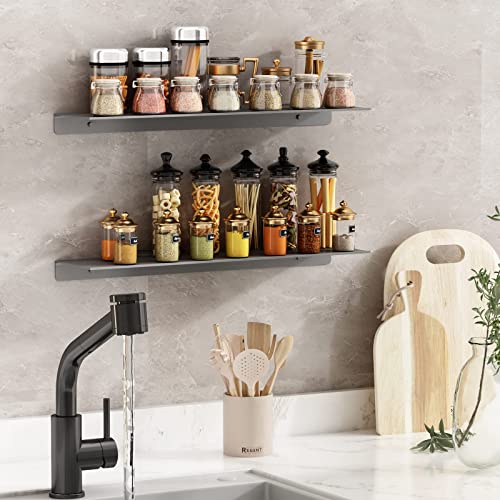 Danpoo Floating Shelf, Metal Wall Shelf for Bathroom/Living Room/Kitchen/Bedroom, Display Shelf for Collectibles