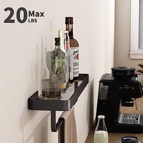 Danpoo Bathroom Wall Shelf, Floating Shelf for Bathroom Wall Storage, Glass Bathroom Shelf Organizer Wall Mounted