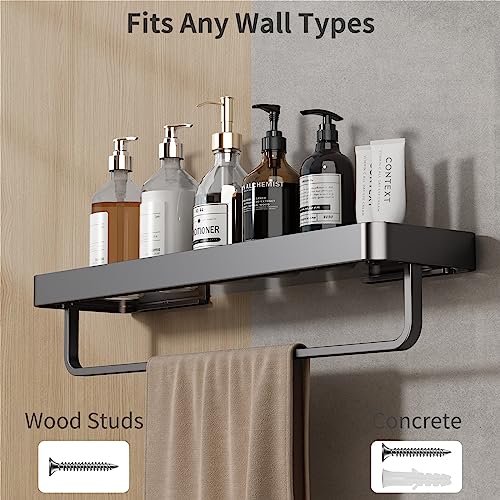 Danpoo Bathroom Wall Shelf, Floating Shelf for Bathroom Wall Storage, Glass Bathroom Shelf Organizer Wall Mounted