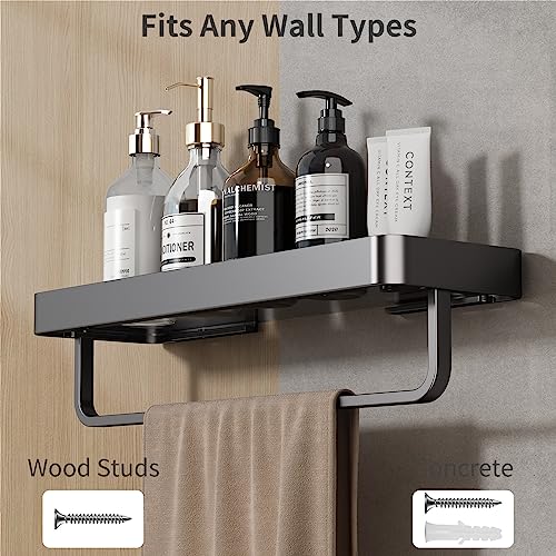 Danpoo Bathroom Wall Shelf, Floating Shelf for Bathroom Wall Storage, Glass Bathroom Shelf Organizer Wall Mounted