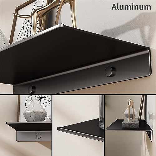 Danpoo Floating Shelf, Metal Wall Shelf for Bathroom/Living Room/Kitchen/Bedroom, Display Shelf for Collectibles