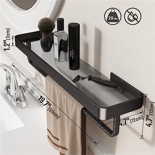 Danpoo Bathroom Wall Shelf, Floating Shelf for Bathroom Wall Storage, Glass Bathroom Shelf Organizer Wall Mounted