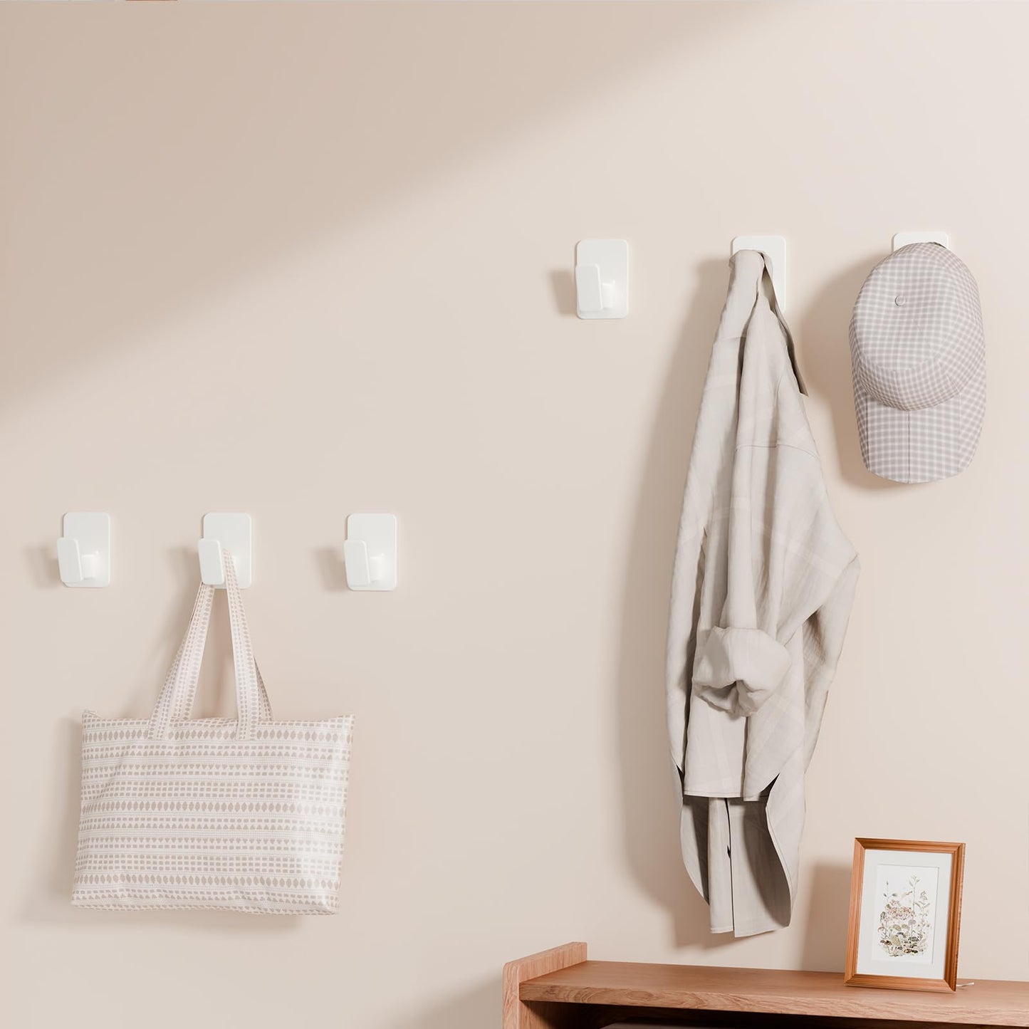Wall Hooks for Hanging Adhesive Hat Hooks for Walls No Damage Towel Hooks for Bathrooms Coat Rack Wall Mount Black