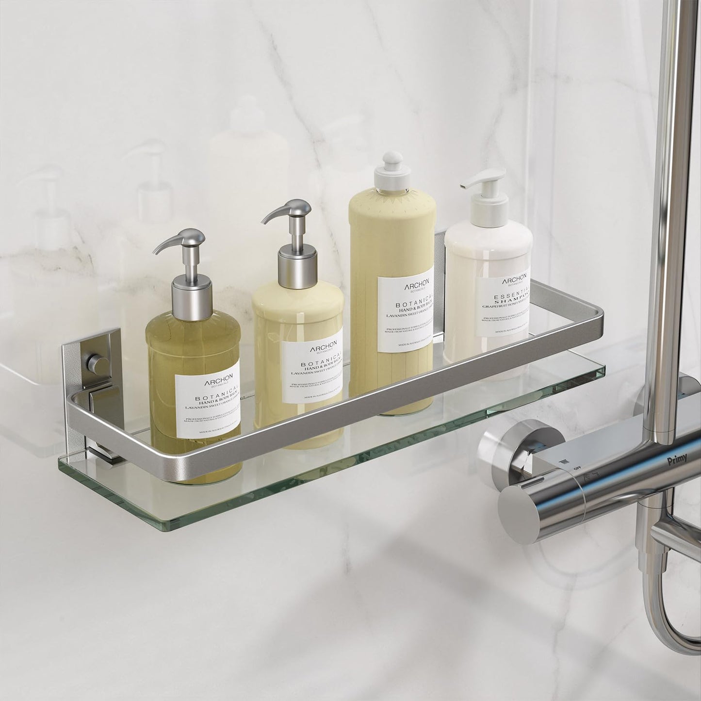 Danpoo Bathroom Shelves Wall Mount, Tempered Glass Floating Shelves