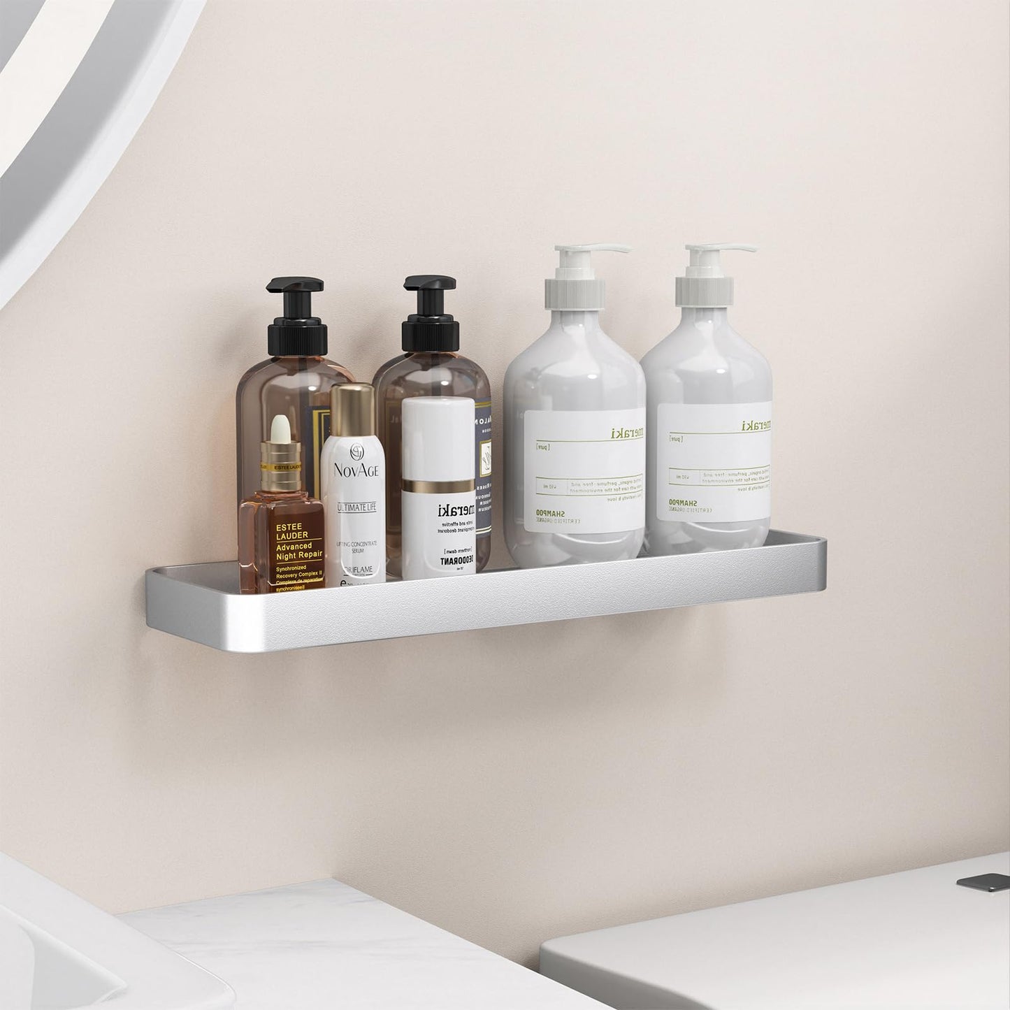 Danpoo Bathroom Wall Shelf, Floating Shelf for Bathroom Wall Storage, Glass Bathroom Shelf Organizer Wall Mounted