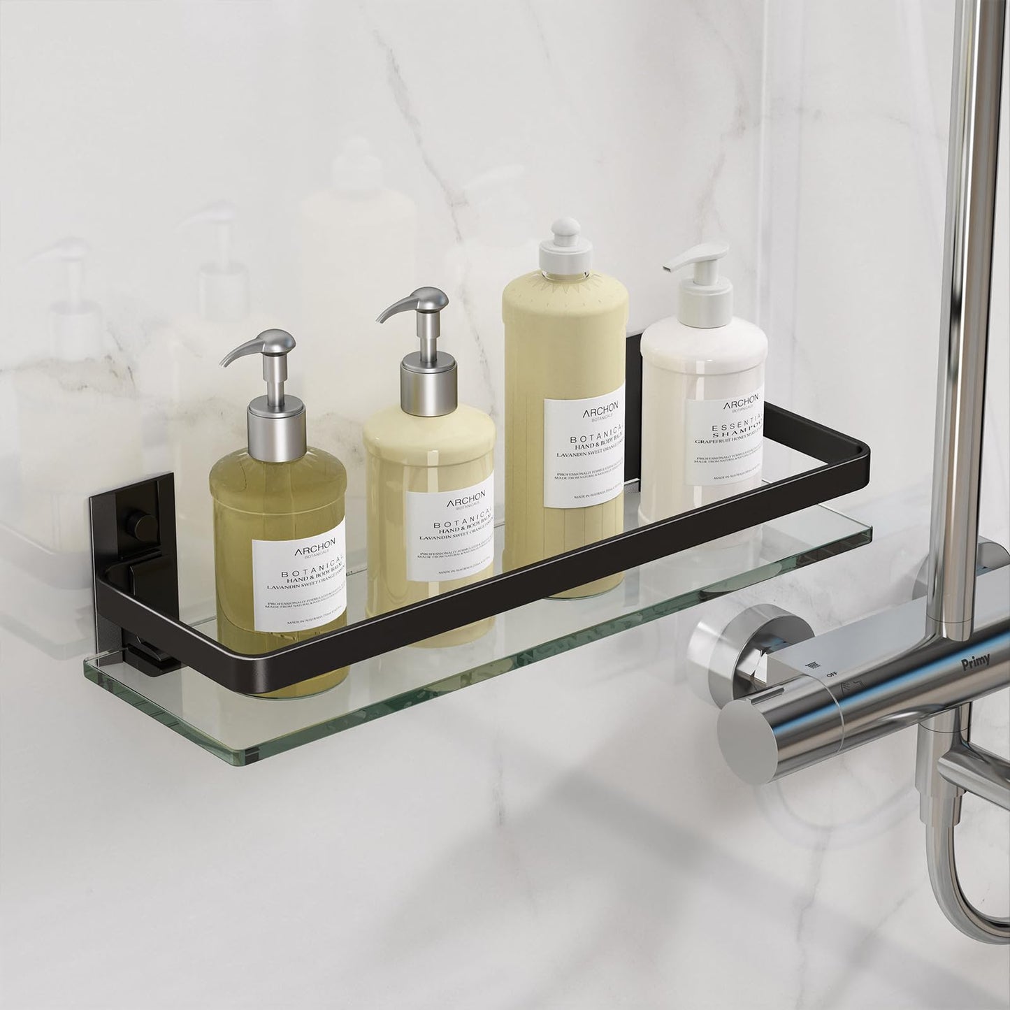Danpoo Bathroom Shelves Wall Mount, Tempered Glass Floating Shelves