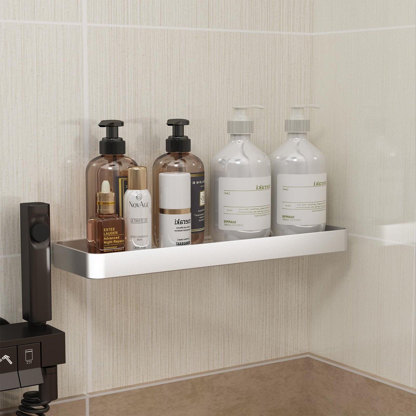 Danpoo Bathroom Wall Shelf, Floating Shelf for Bathroom Wall Storage, Glass Bathroom Shelf Organizer Wall Mounted