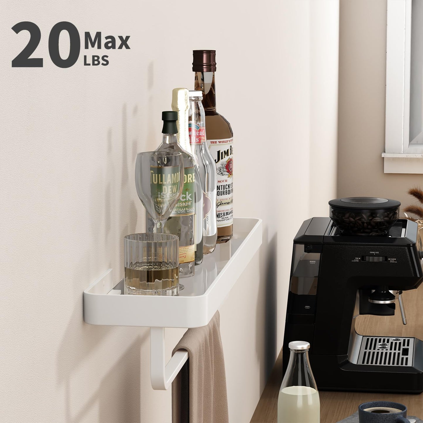 Danpoo Bathroom Wall Shelf, Floating Shelf for Bathroom Wall Storage, Glass Bathroom Shelf Organizer Wall Mounted