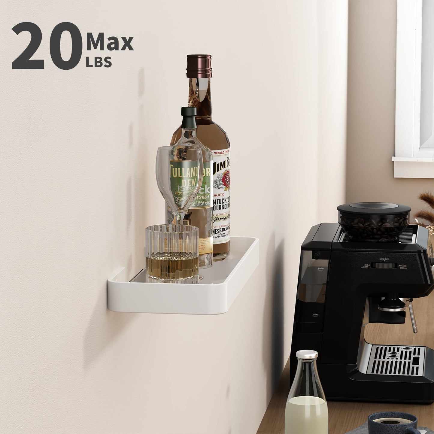 Danpoo Bathroom Wall Shelf, Floating Shelf for Bathroom Wall Storage, Glass Bathroom Shelf Organizer Wall Mounted