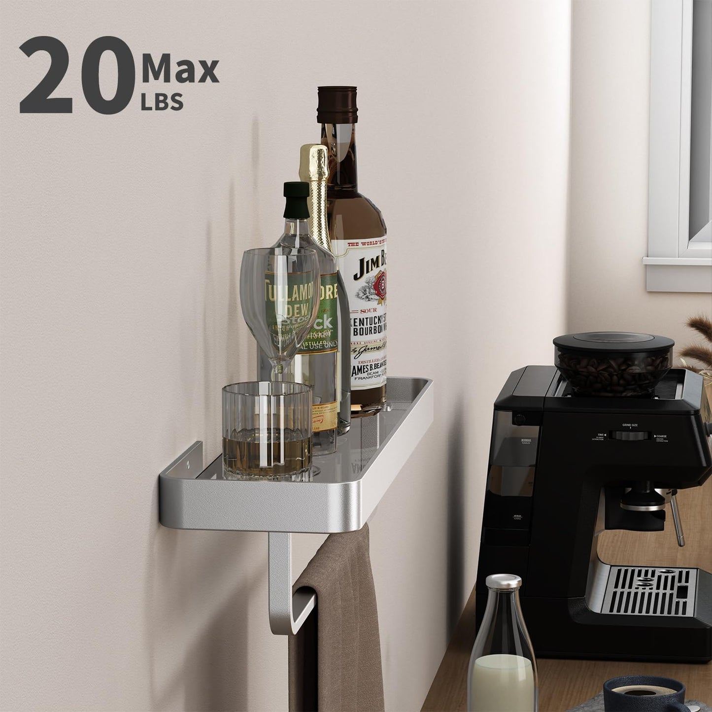 Danpoo Bathroom Wall Shelf, Floating Shelf for Bathroom Wall Storage, Glass Bathroom Shelf Organizer Wall Mounted
