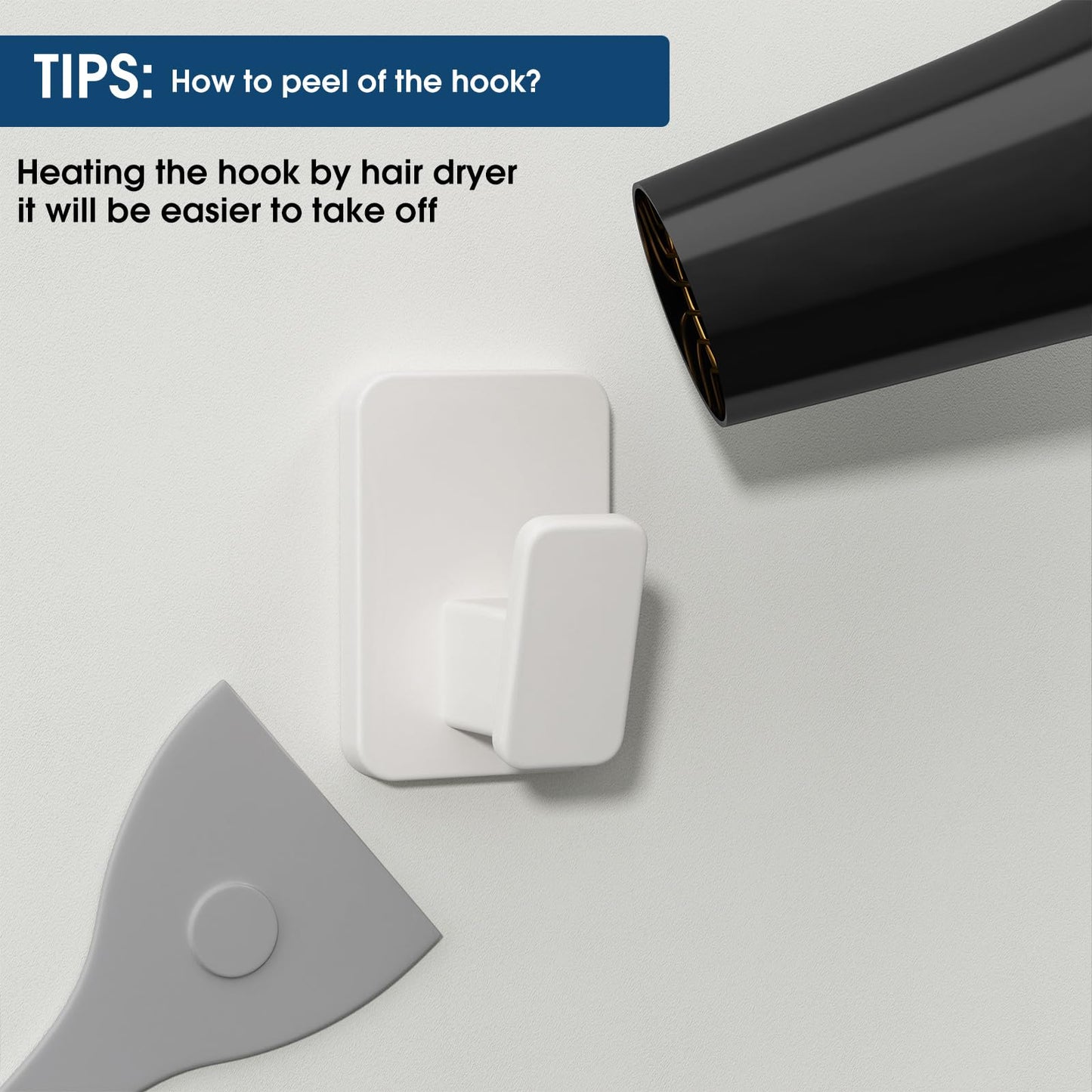 Wall Hooks for Hanging Adhesive Hat Hooks for Walls No Damage Towel Hooks for Bathrooms Coat Rack Wall Mount Black