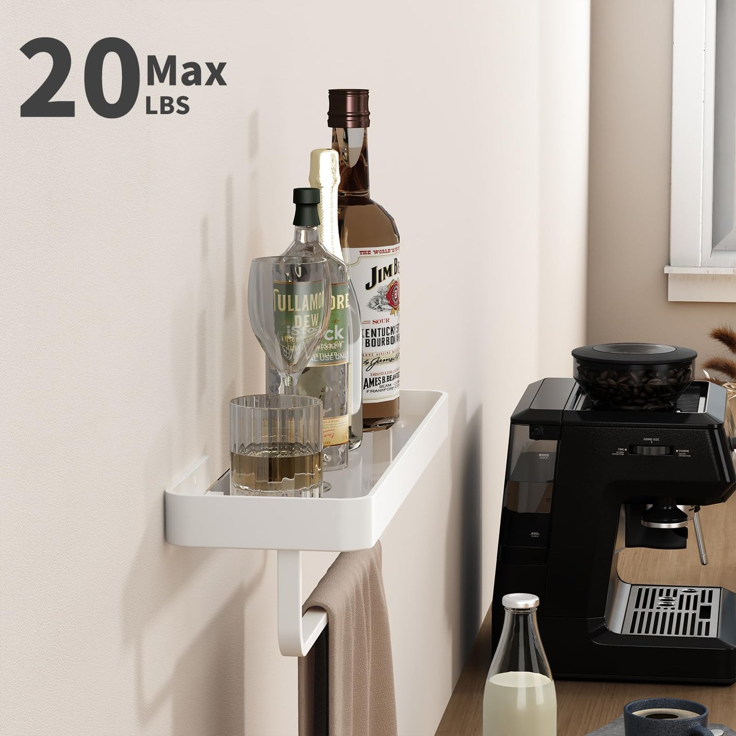 Danpoo Bathroom Wall Shelf, Floating Shelf for Bathroom Wall Storage, Glass Bathroom Shelf Organizer Wall Mounted