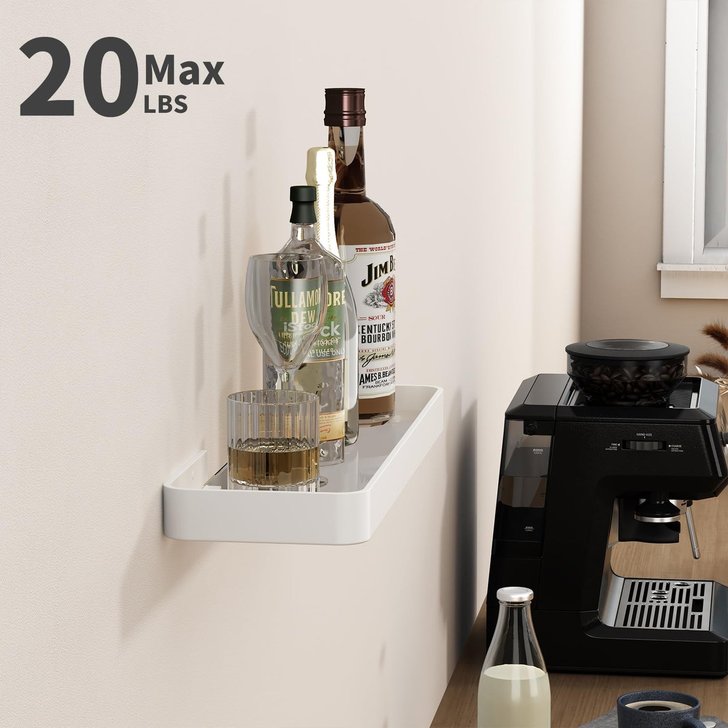 Danpoo Bathroom Wall Shelf, Floating Shelf for Bathroom Wall Storage, Glass Bathroom Shelf Organizer Wall Mounted