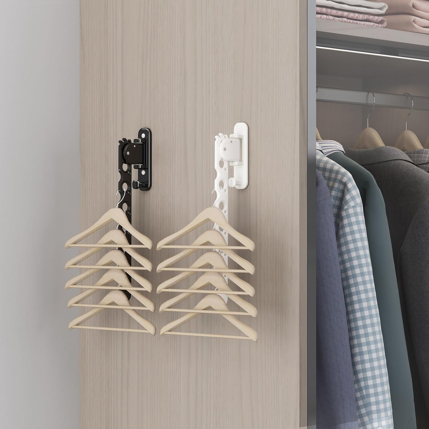 Clothes Drying Rack Foldable Wall Mounted Laundry Drying Rack Clothing Coat Hanger Clothes Dryer Black