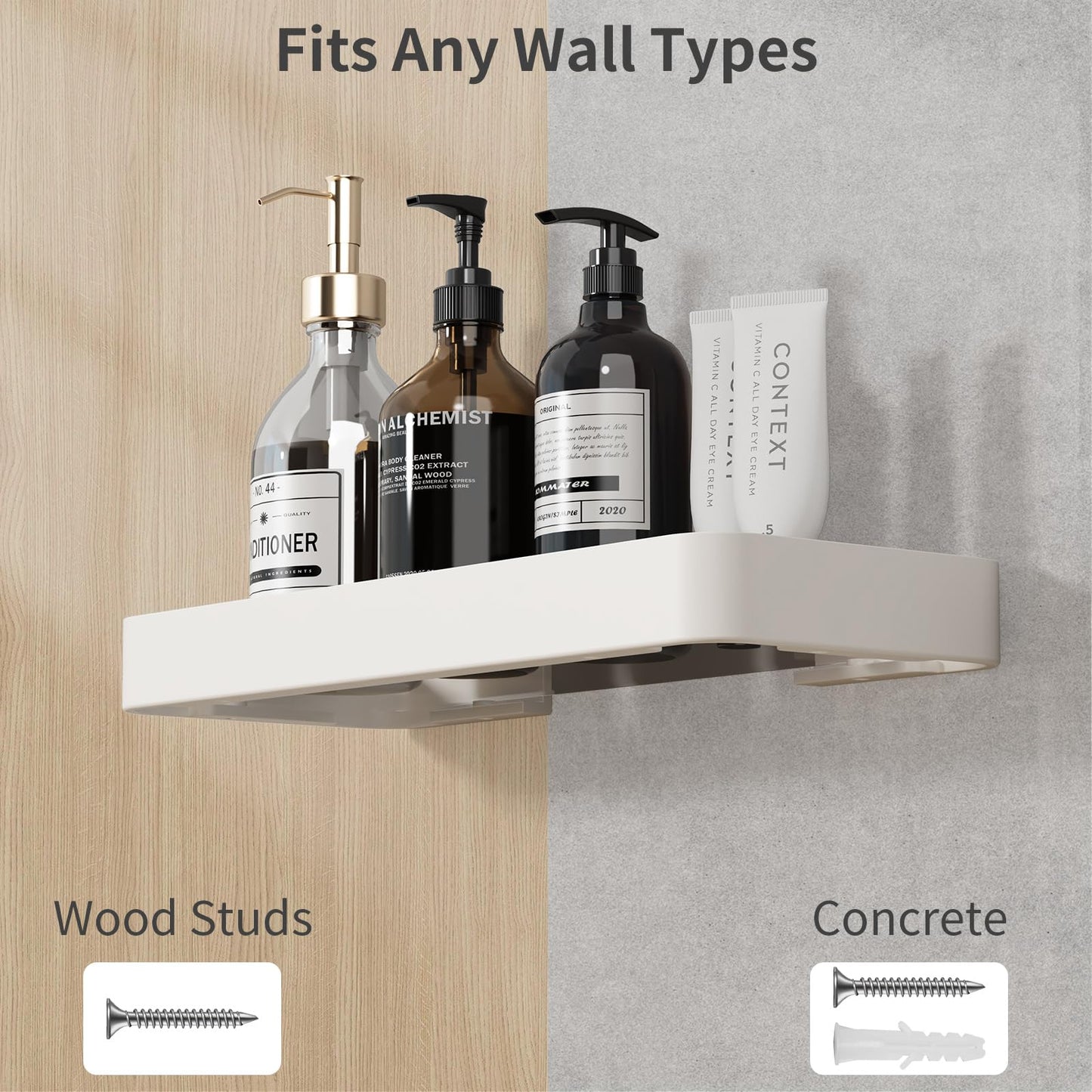 Danpoo Bathroom Wall Shelf, Floating Shelf for Bathroom Wall Storage, Glass Bathroom Shelf Organizer Wall Mounted