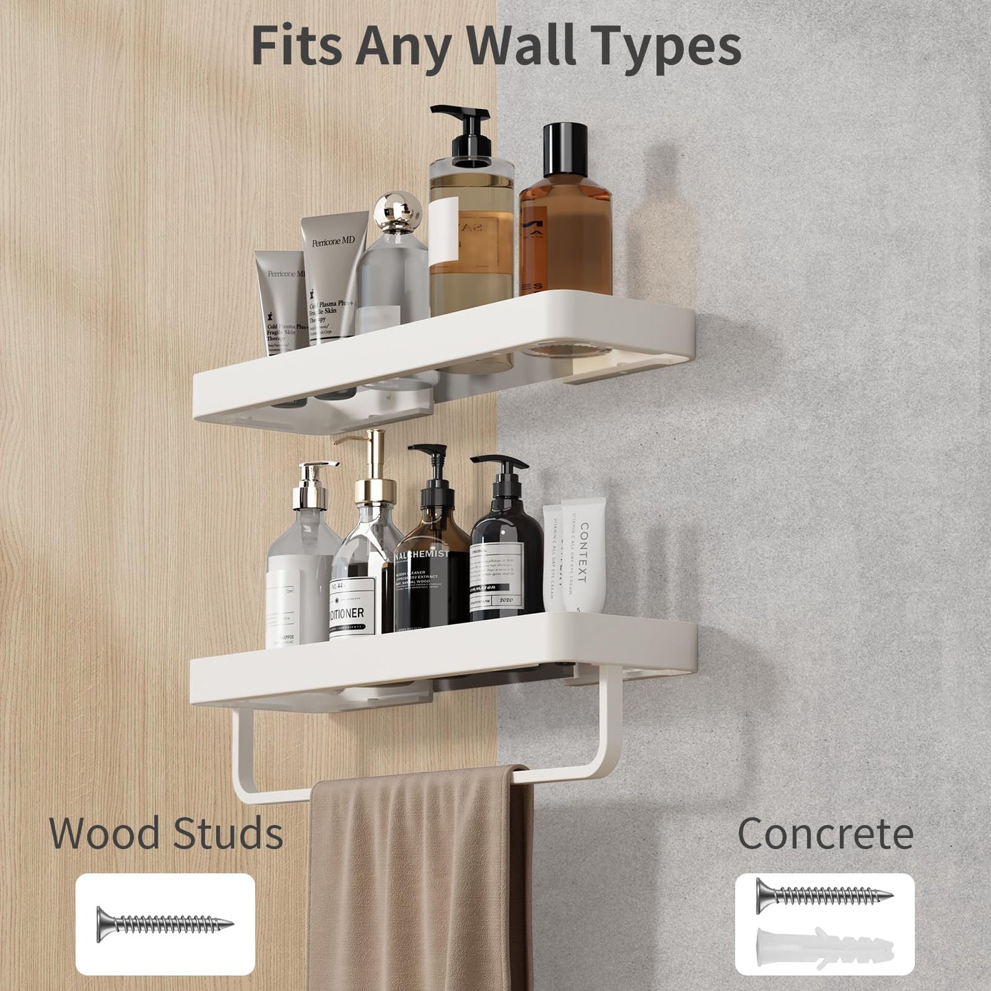 Danpoo Bathroom Wall Shelf, Floating Shelf for Bathroom Wall Storage, Glass Bathroom Shelf Organizer Wall Mounted
