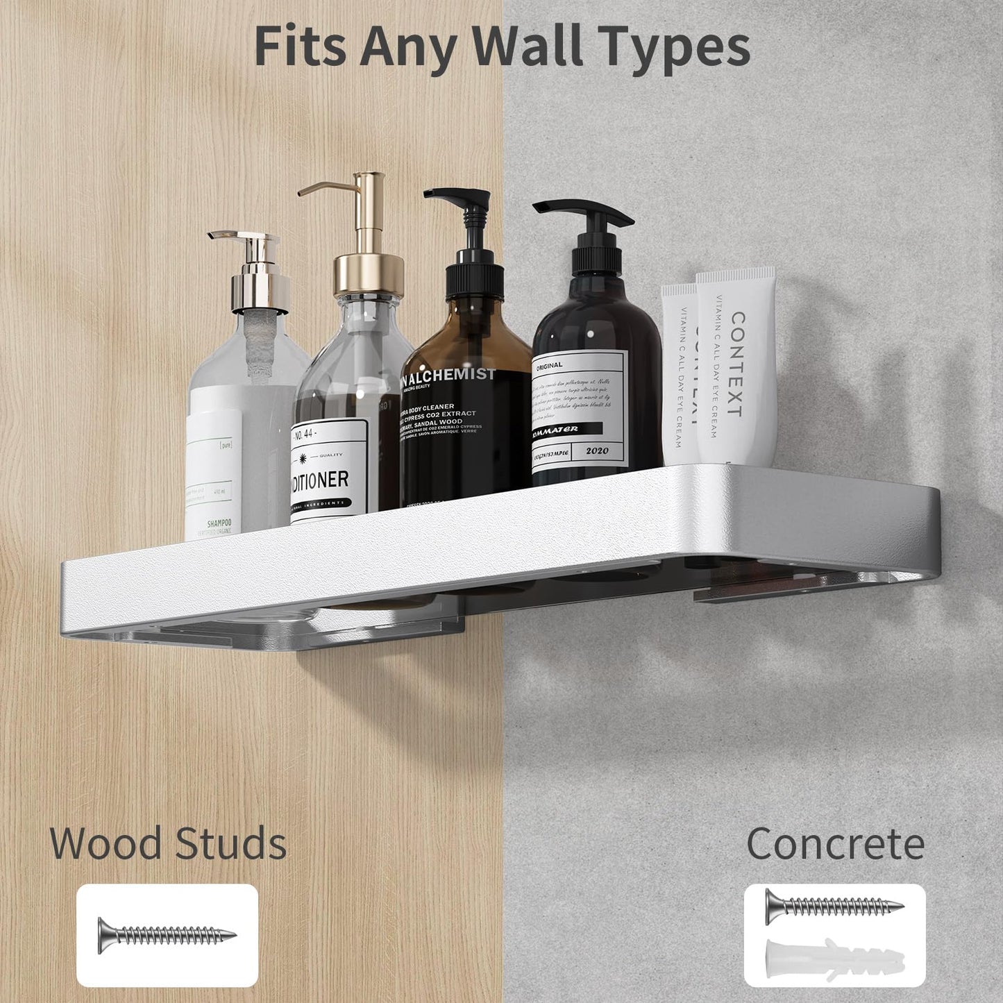 Danpoo Bathroom Wall Shelf, Floating Shelf for Bathroom Wall Storage, Glass Bathroom Shelf Organizer Wall Mounted