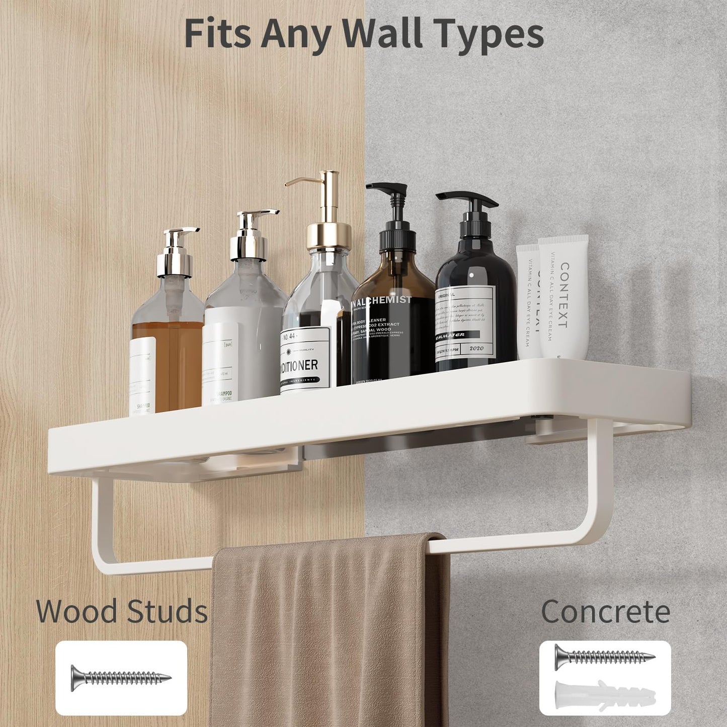 Danpoo Bathroom Wall Shelf, Floating Shelf for Bathroom Wall Storage, Glass Bathroom Shelf Organizer Wall Mounted