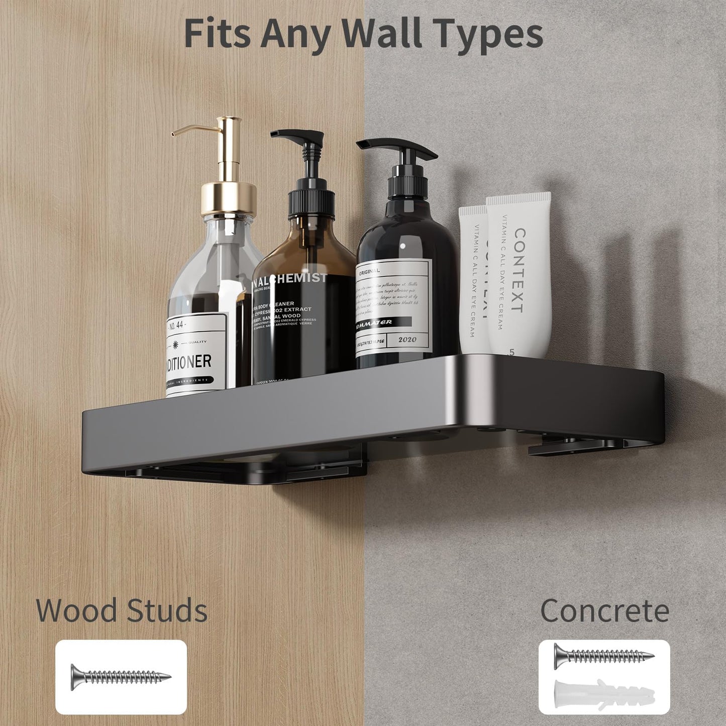 Danpoo Bathroom Wall Shelf, Floating Shelf for Bathroom Wall Storage, Glass Bathroom Shelf Organizer Wall Mounted