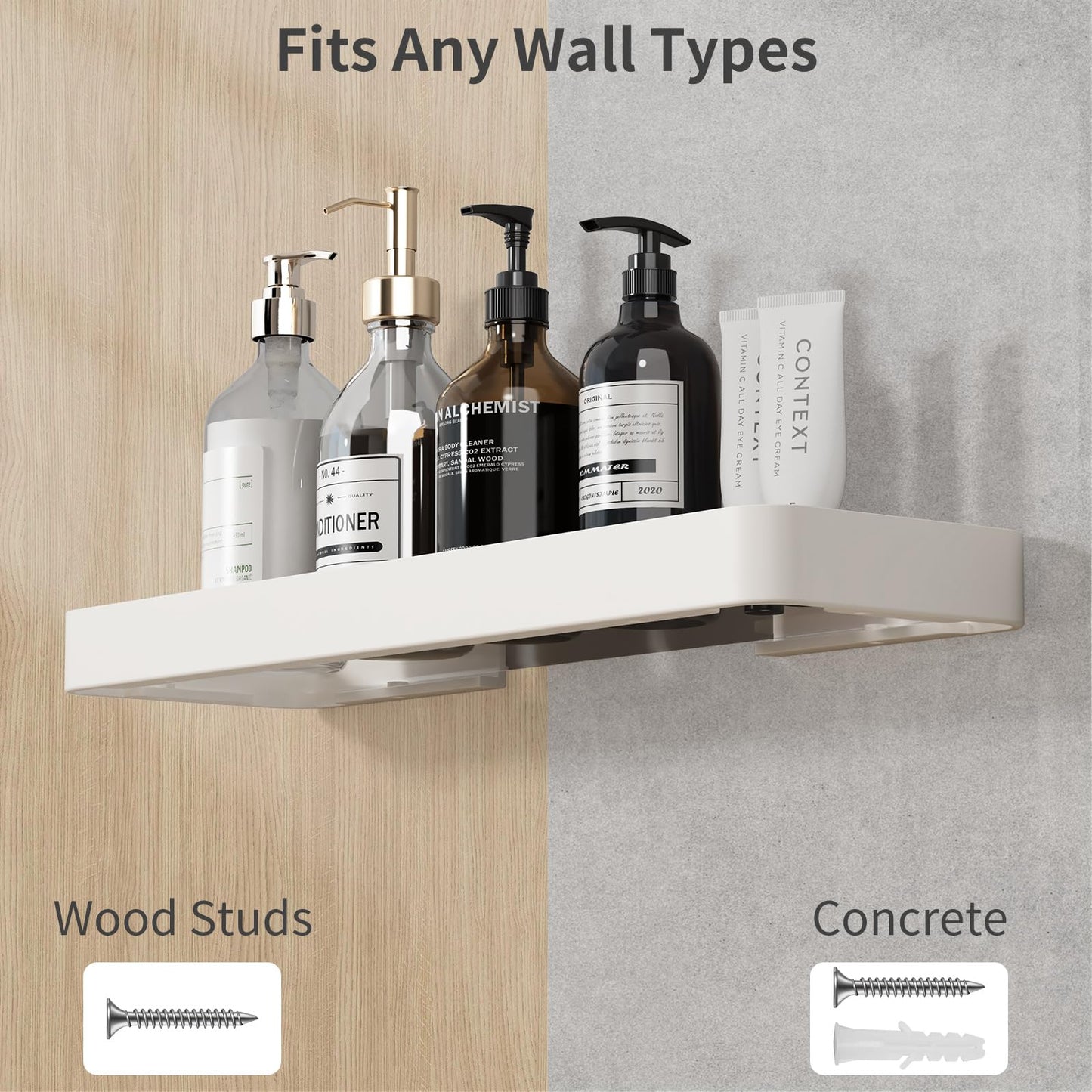 Danpoo Bathroom Wall Shelf, Floating Shelf for Bathroom Wall Storage, Glass Bathroom Shelf Organizer Wall Mounted
