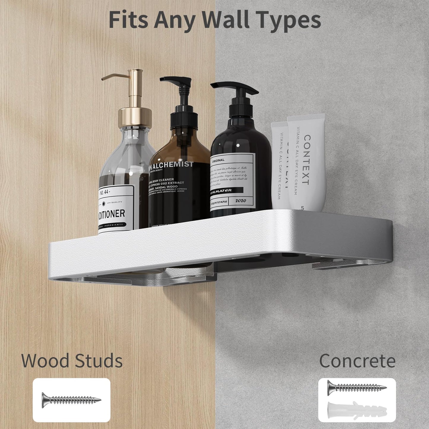 Danpoo Bathroom Wall Shelf, Floating Shelf for Bathroom Wall Storage, Glass Bathroom Shelf Organizer Wall Mounted