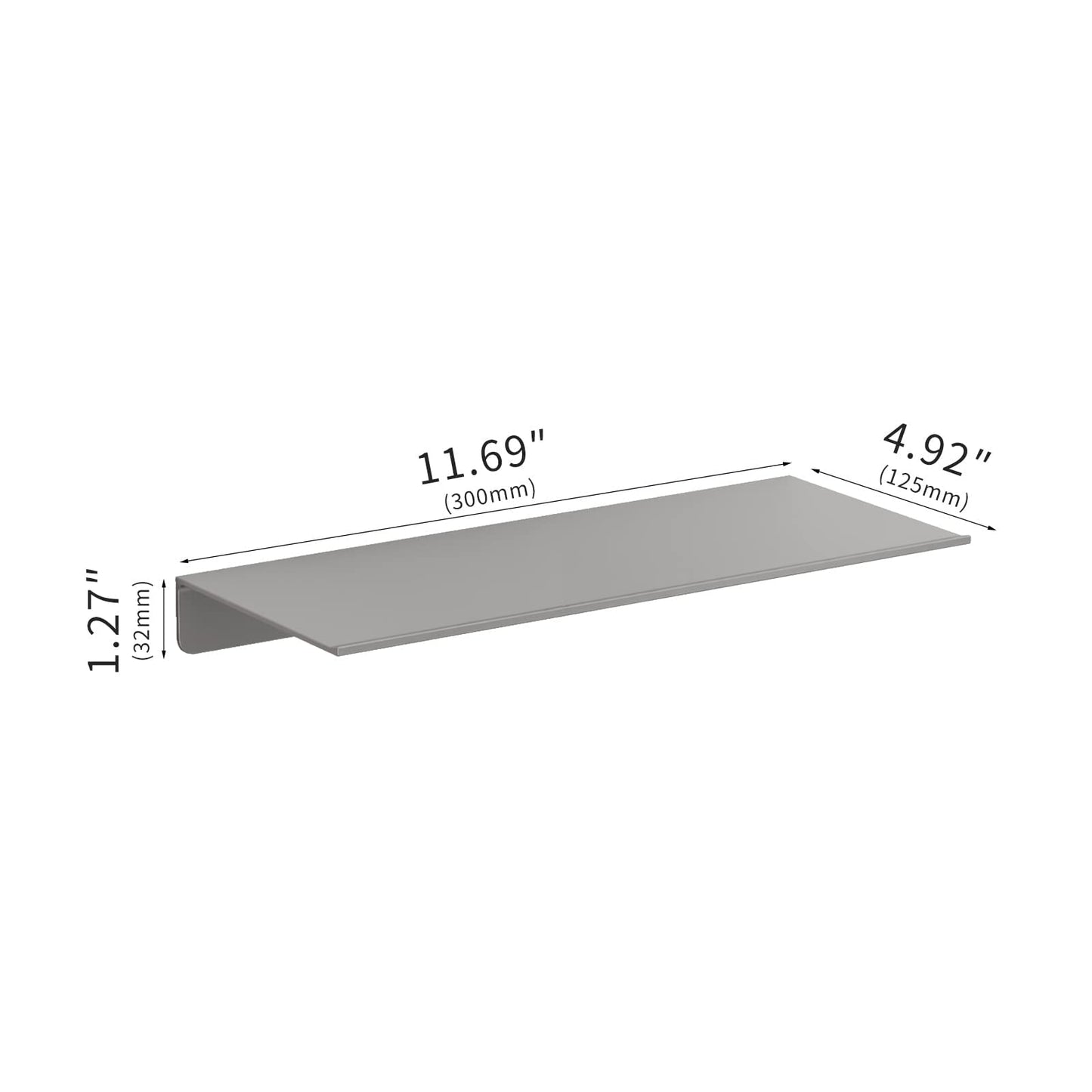Danpoo Black Floating Shelves for Wall Storage, Metal Wall Shelves for Living Room, Bathroom, Kitchen, 12” Small Display Shelves for Collectibles(2 PCS)